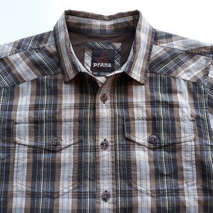 Prana Mens Hike Shirt Size Small S Plaid